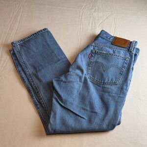 Levi's Premium 501 Light Blue Distressed Straight Jeans Button Fly 27 X 26